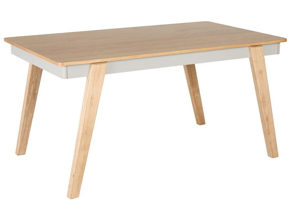 Beliani Jedálenský stôl 150 x 90 cm svetlé drevo/sivá PHOLA
